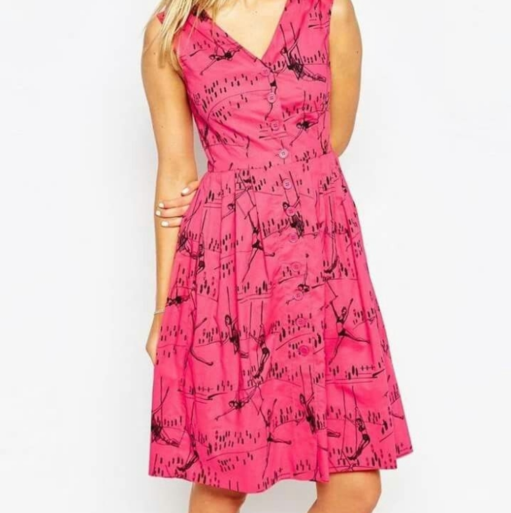 Emily and Fin Lucy Pink Trapeze Print Sz S